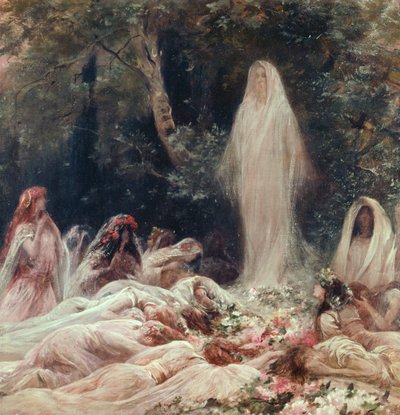 Apparition, illustration for a literary work by Edmond Rostand by Georges Clairin